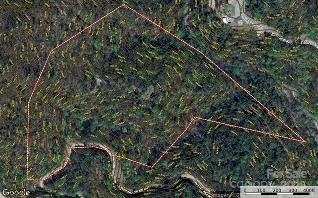 a view of trees in front of house