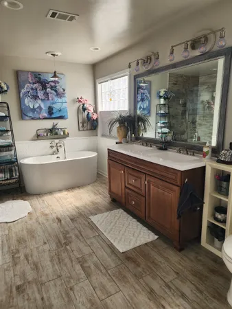 a bathroom with a shower
