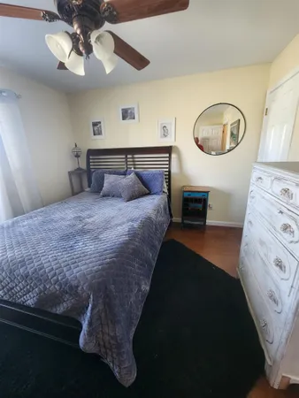 a storage room with cabinets