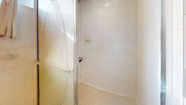 a bathroom with a shower