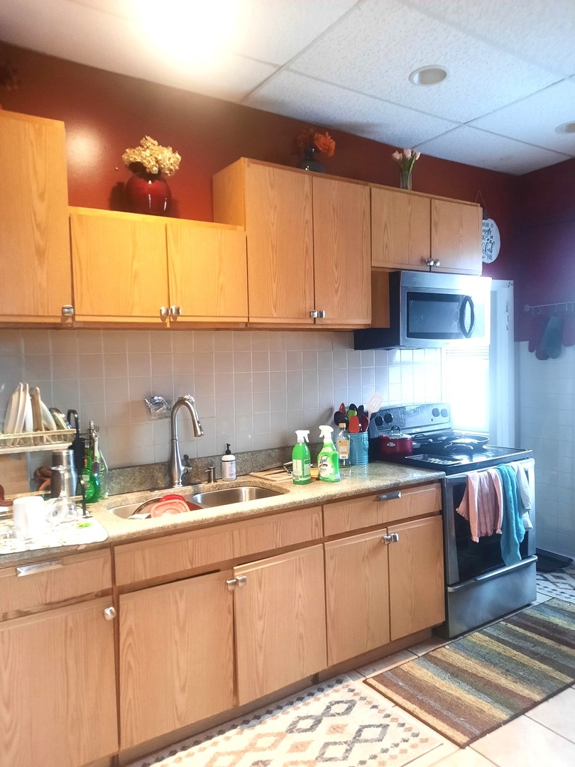 2665 East 77th Street Chicago, IL 60649 - Photo 22 of 46 a kitchen with a sink cabinets and utility