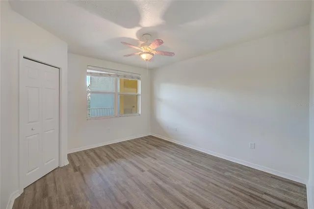 a large building with a view of tall buildings