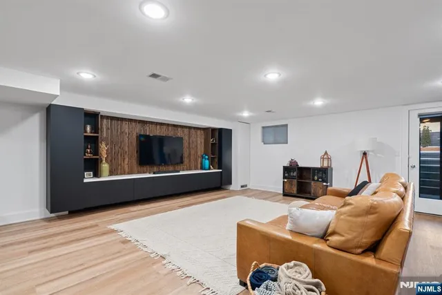 a view of balcony with furniture