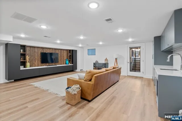 a city view with tall buildings