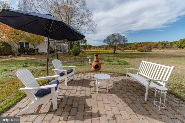 a view of lake with green space