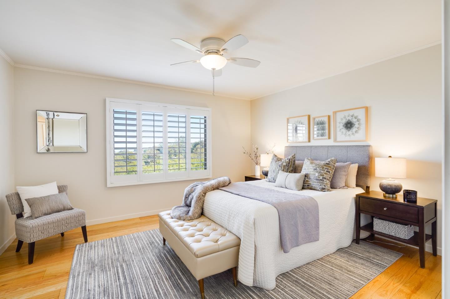 1273 Vista Grande Millbrae, CA 94030 - Photo 23 of 50 a bedroom with a bed and wooden floor