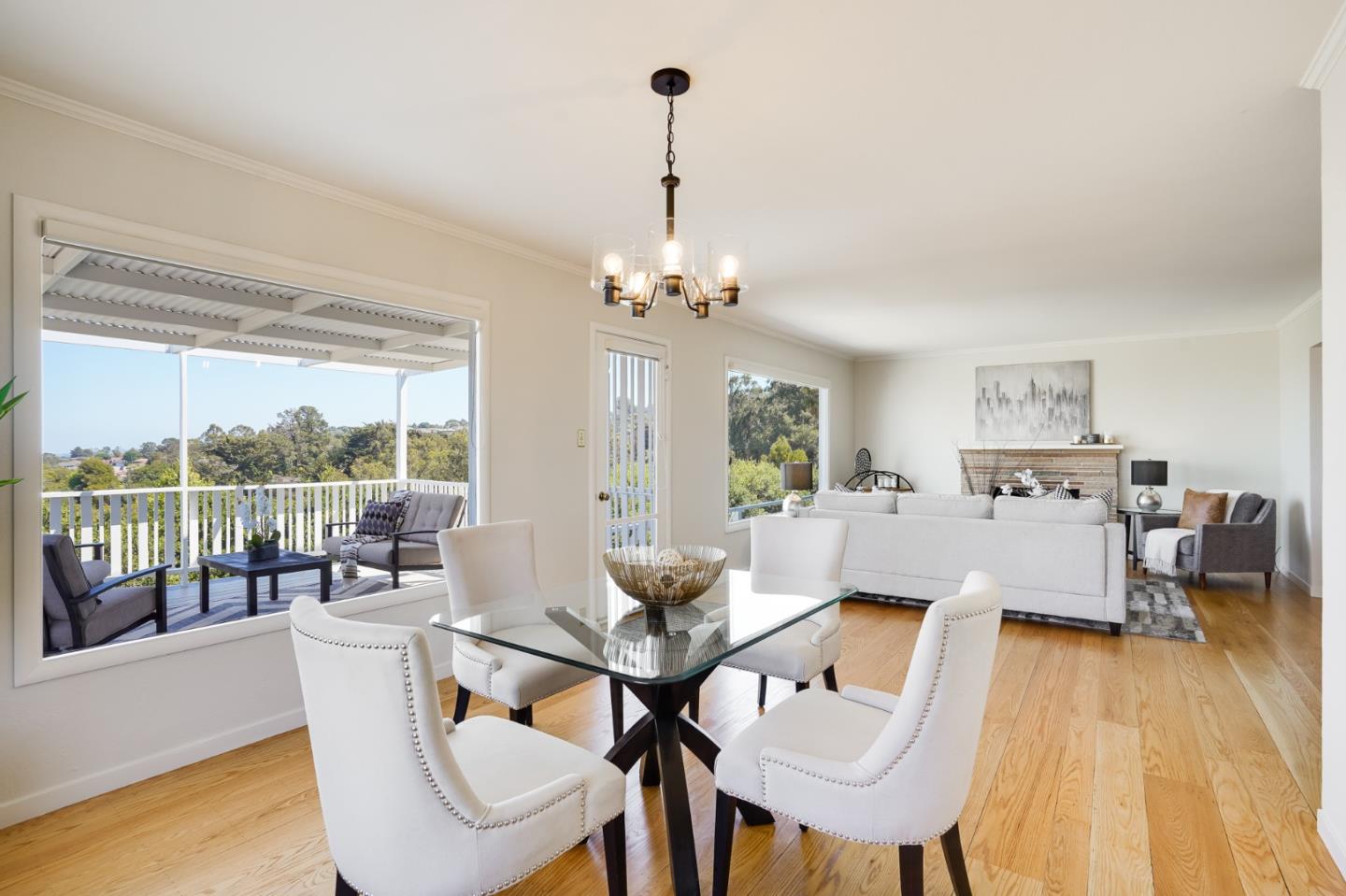 1273 Vista Grande Millbrae, CA 94030 - Photo 10 of 50 a view of a dining room with furniture wooden floor and chandelier