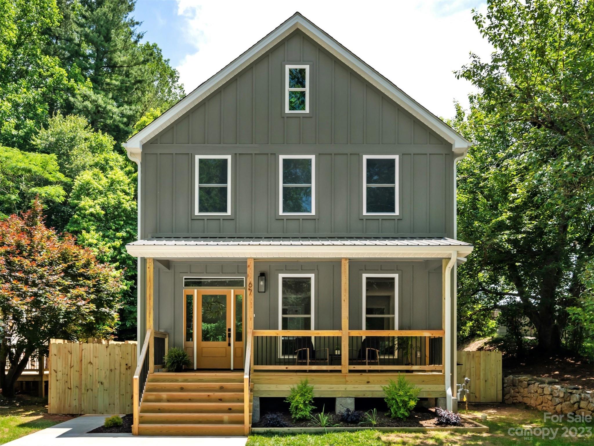 a front view of a house