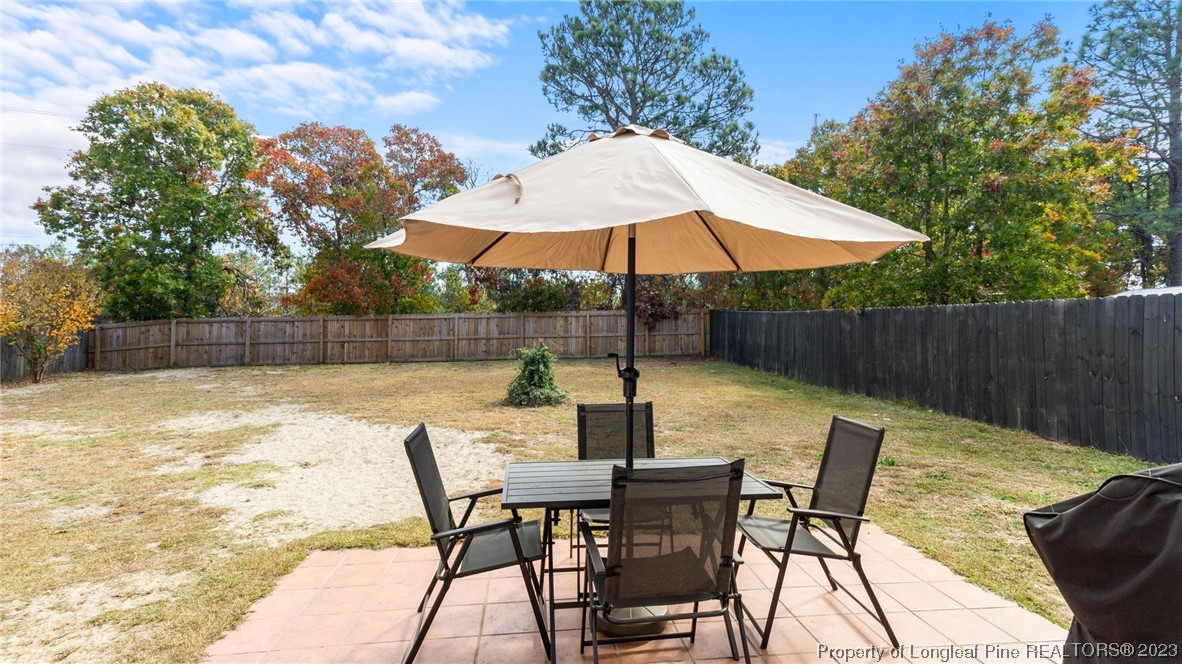 2219 Gray Goose Loop Fayetteville, NC 28306 - Photo 33 of 36 a view of backyard with seating space and trees