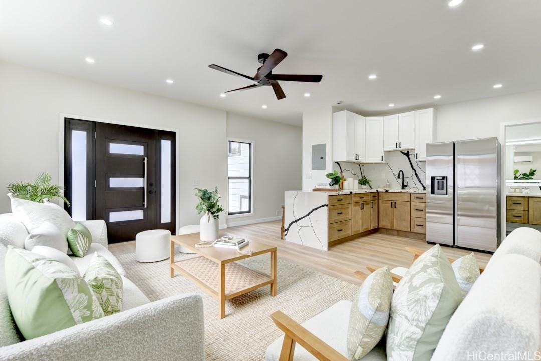 1159 Loho Street Kailua, HI 96734 - Photo 14 of 25 a living room with furniture and kitchen view