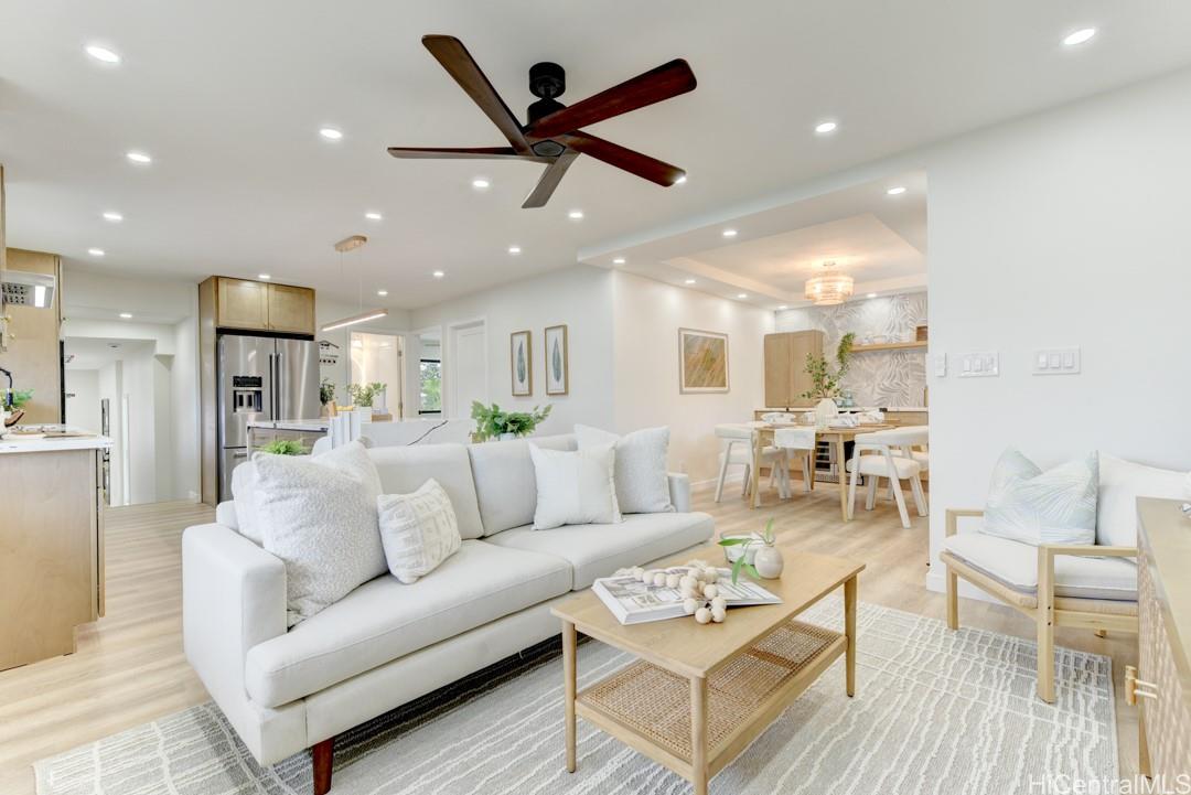 1159 Loho Street Kailua, HI 96734 - Photo 9 of 25 a living room with furniture and a view of kitchen