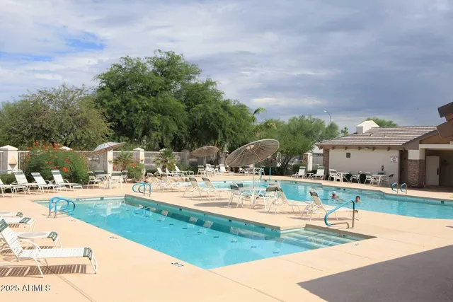 a view of an outdoor space and tennis court