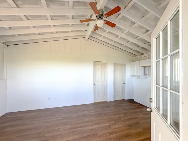 a view of deck with a ocean view