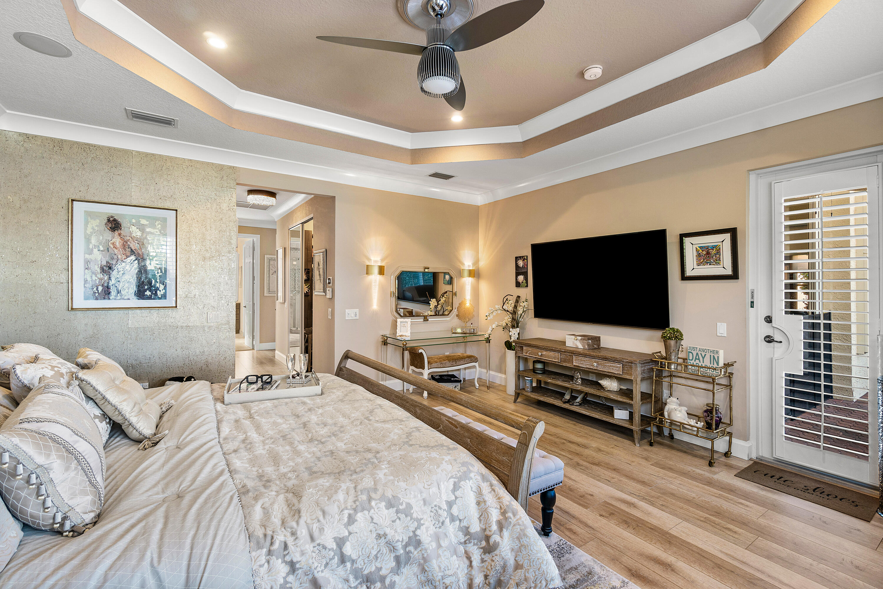 13506 Shell Beach Court Delray Beach, FL 33446 - Photo 26 of 66 a bedroom with furniture and a flat screen tv