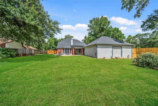 a house view with a garden space
