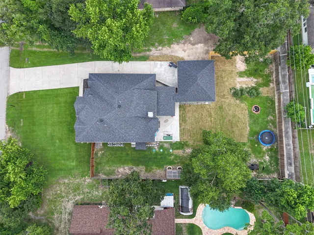 an aerial view of a house