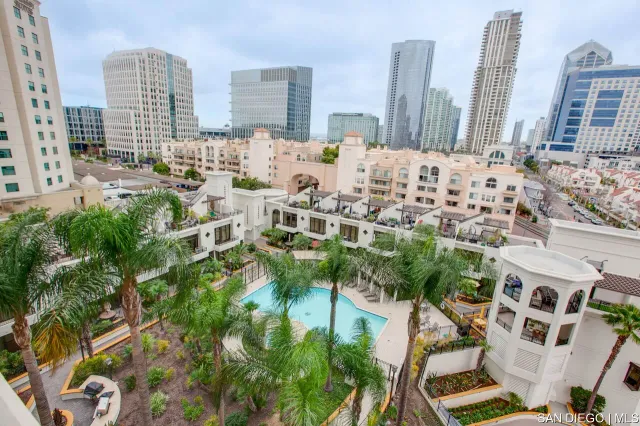 a picture of city view with outdoor seating