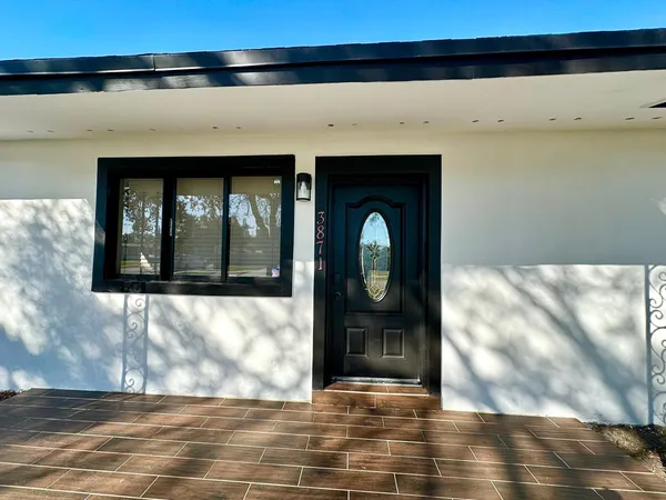 a front view of a house