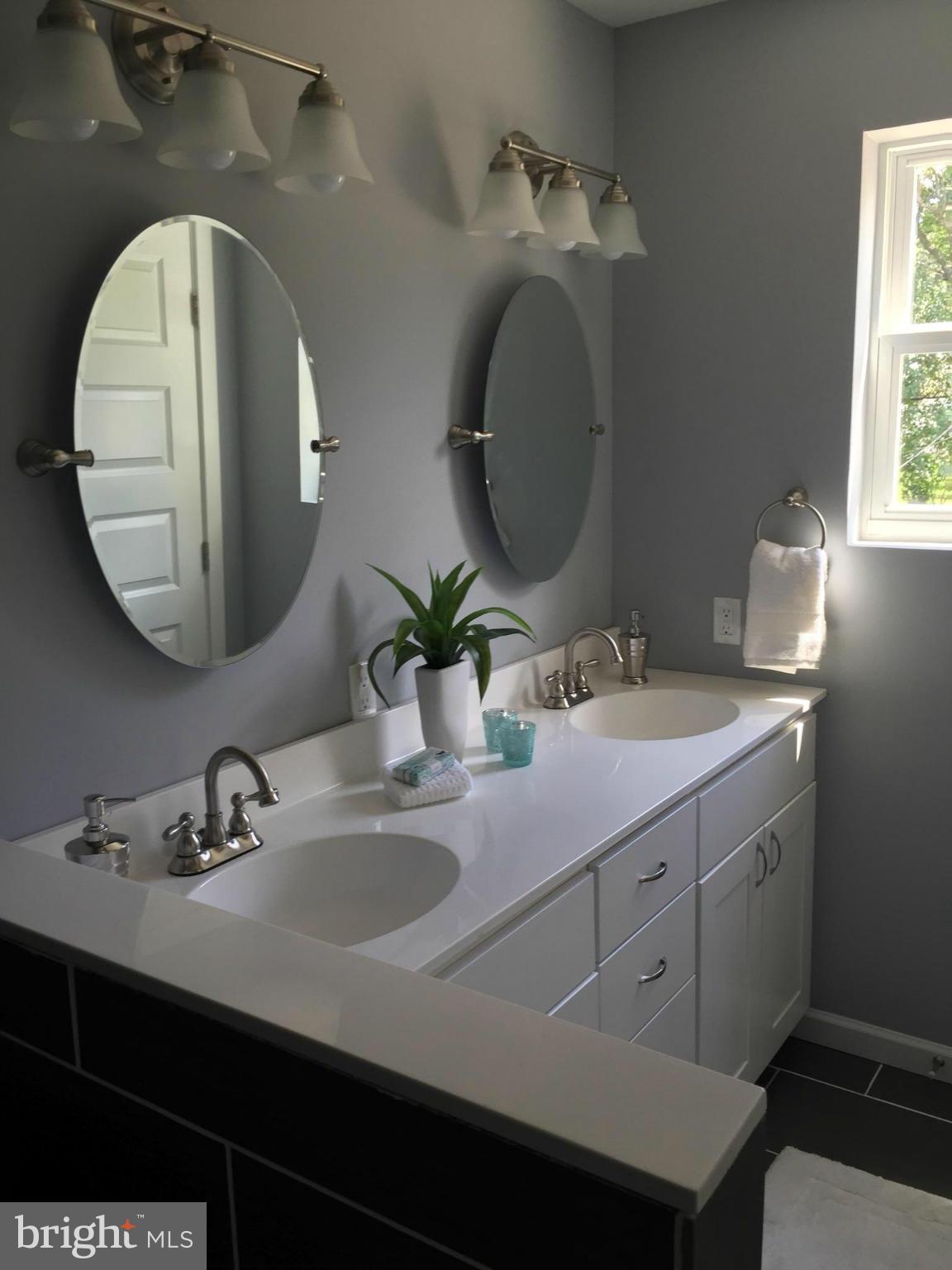 315 East Maple Road Linthicum Heights, MD 21090 - Photo 8 of 30 a bathroom with a double vanity sink and a mirror