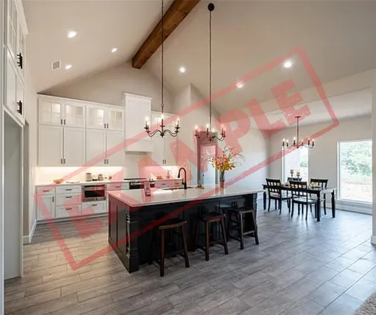 a kitchen with lots of counter top space