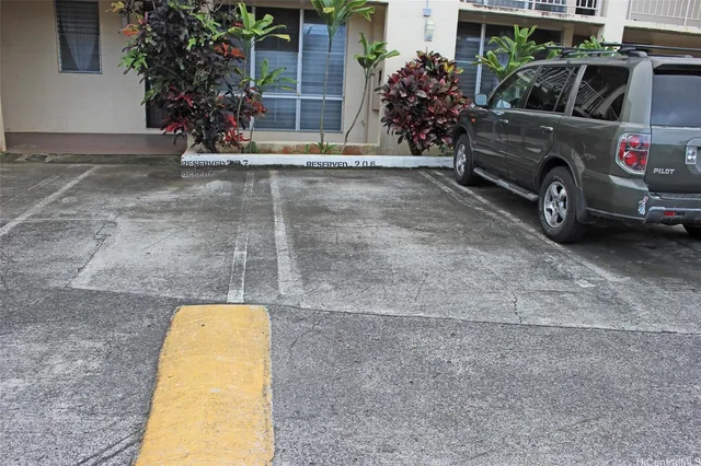 a view of a cars parking space