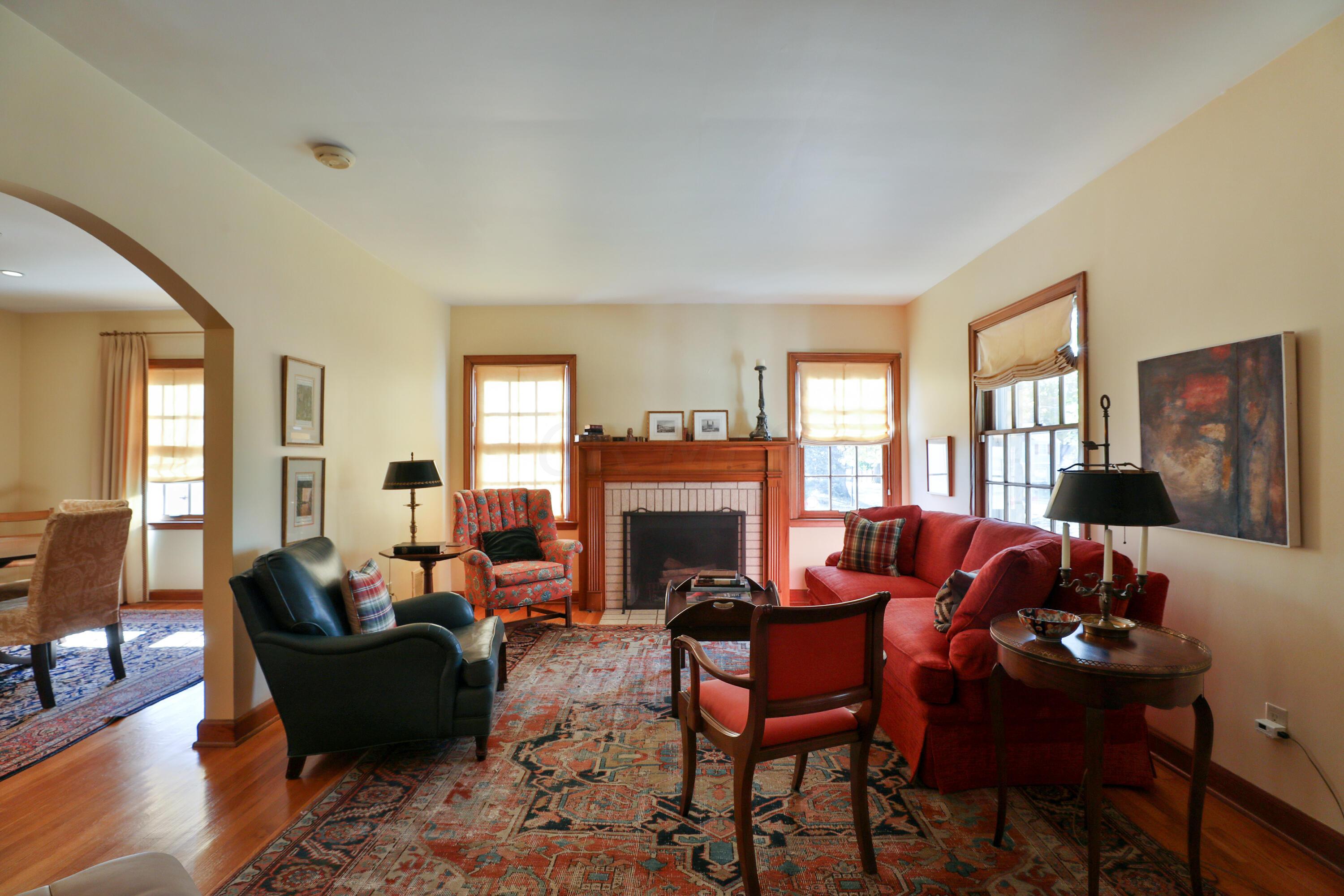 4436 Zeller Road Columbus, OH 43214 - Photo 6 of 42 Living room: fireplace, Andersen windows