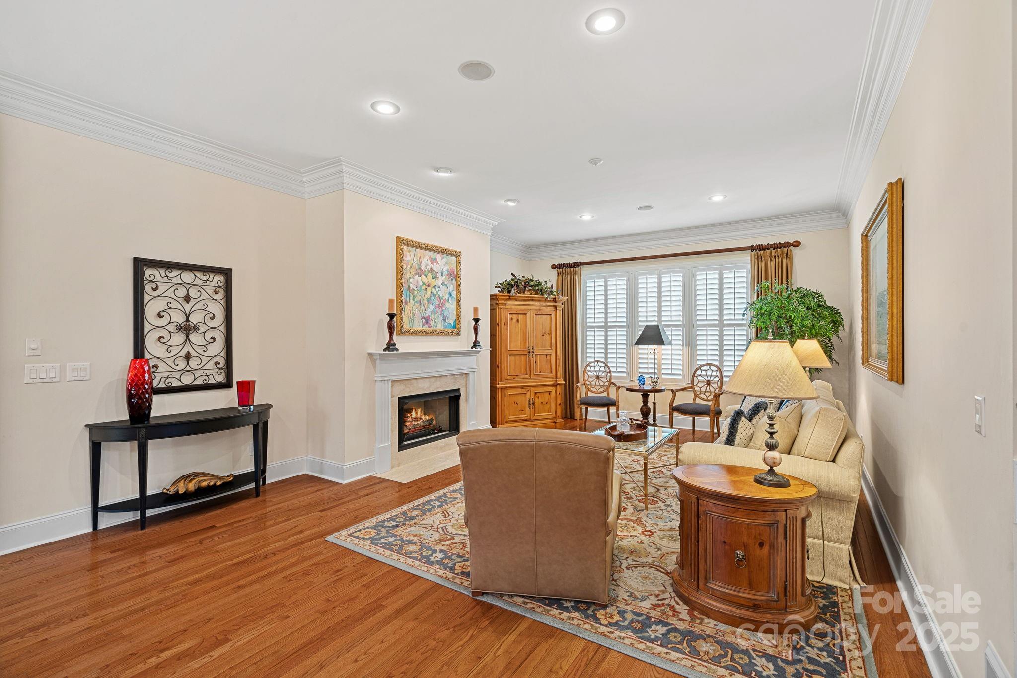 9803 Tree Canopy Road Charlotte, NC 28277 - Photo 9 of 42 a living room with furniture and a fireplace