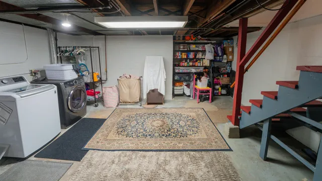 a view of water heater room with gym equipment