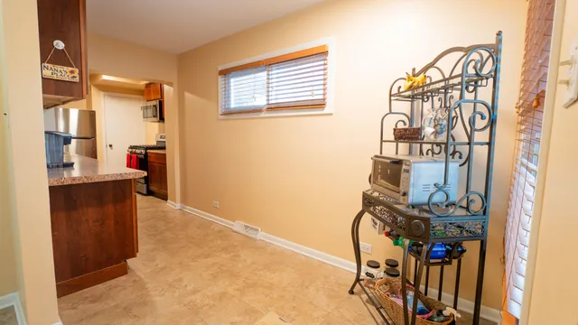 a view of a hallway with workspace
