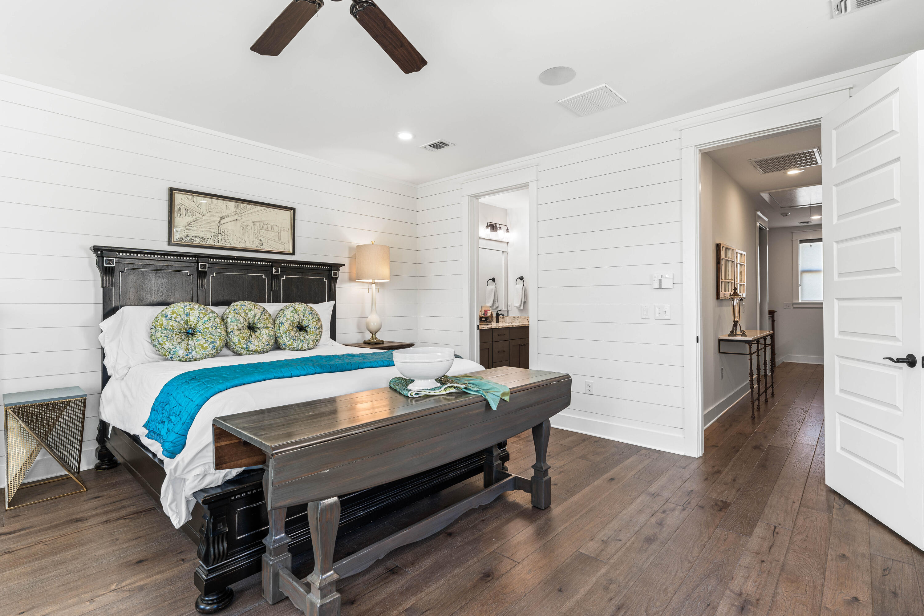 38 Ridgewalk Circle Santa Rosa Beach, FL 32459 - Photo 16 of 28 a bedroom with a bed and wooden floor