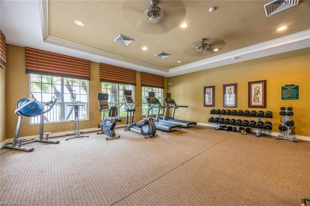 13366 Kent Street Naples, FL 34109 - Photo 22 of 23 Workout area with recessed lighting and ceiling fan