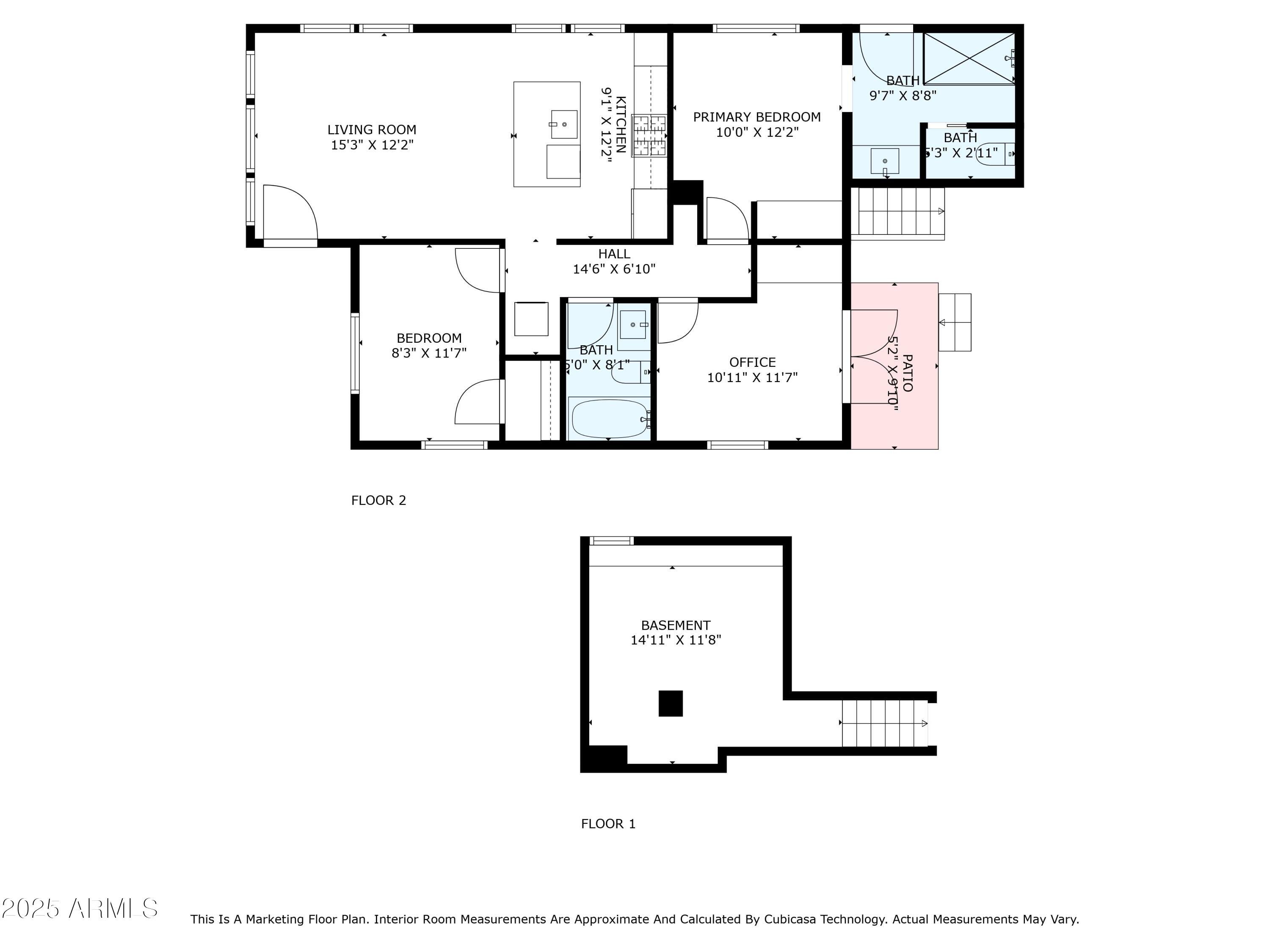 929 East Granada Road Phoenix, AZ 85006 - Photo 56 of 59 Floorplan with dimensions
