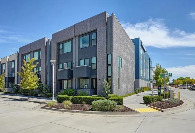 a front view of a house with garden and plants
