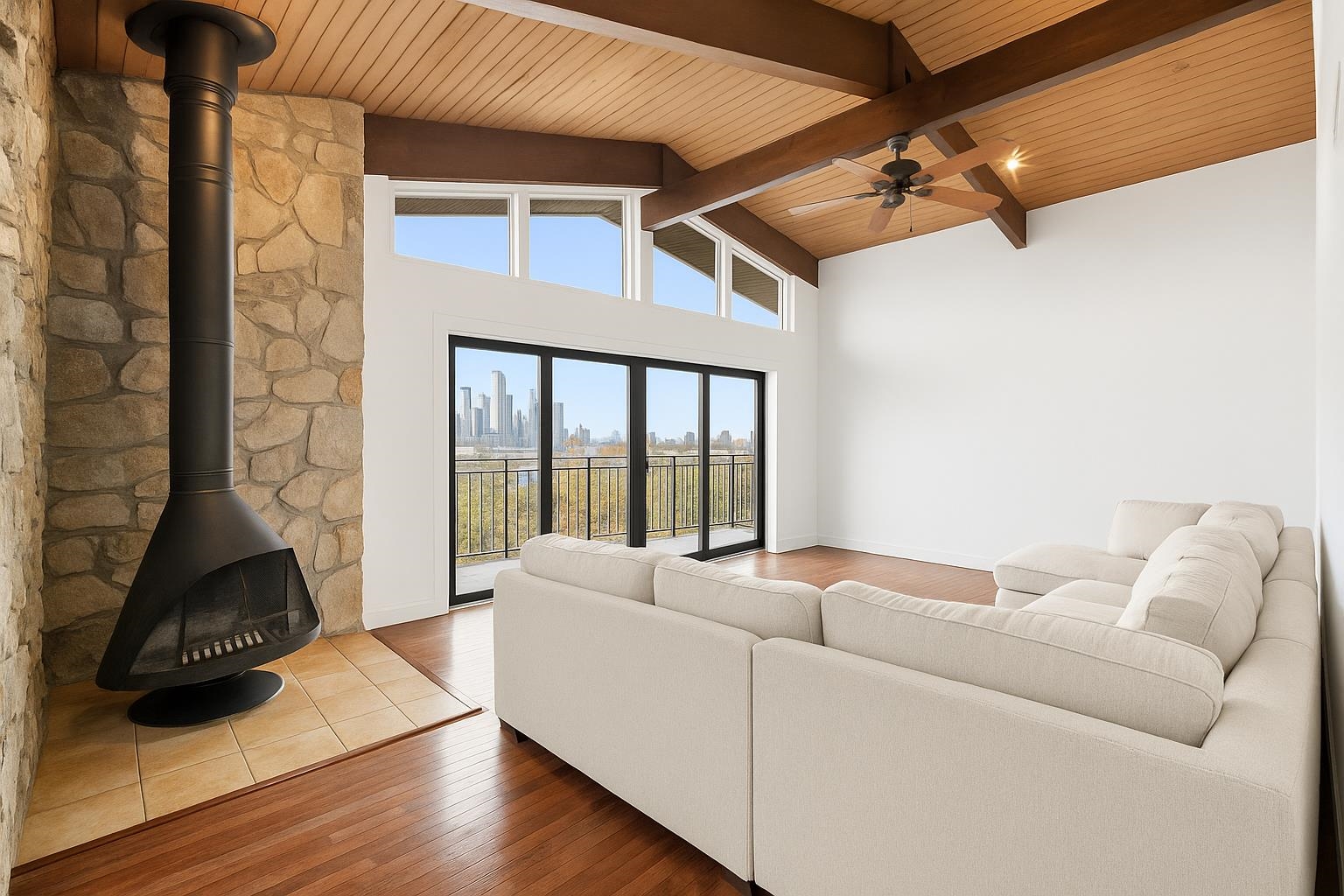 76 Hackensack Plank Road Weehawken, NJ 07086 - Photo 12 of 44 a living room with furniture and a large window