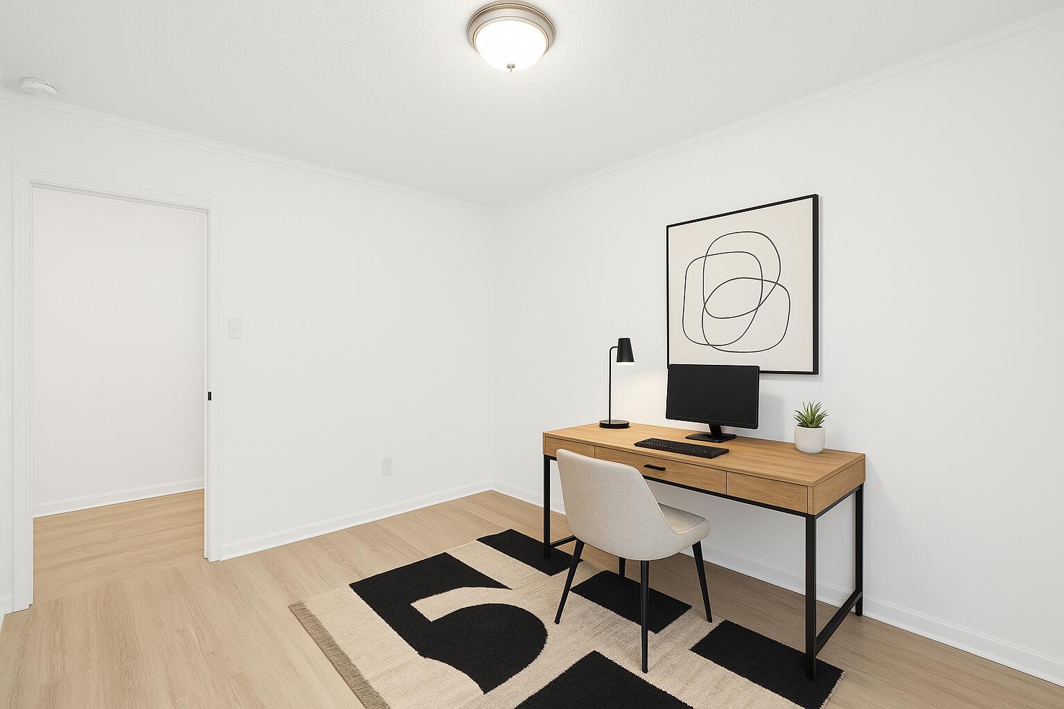 332 B Calhoun Avenue Destin, FL 32541 - Photo 19 of 23 a view of workspace with wooden floor
