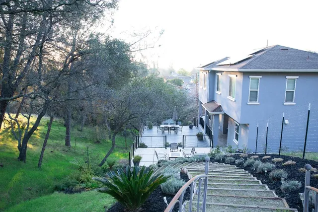 an outdoor space with patio