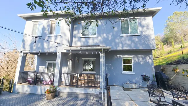 a view of lake with a yard