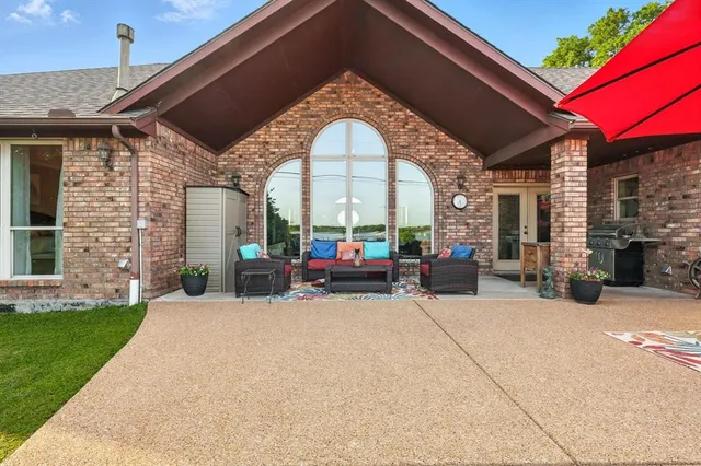 a view of a house with a large space