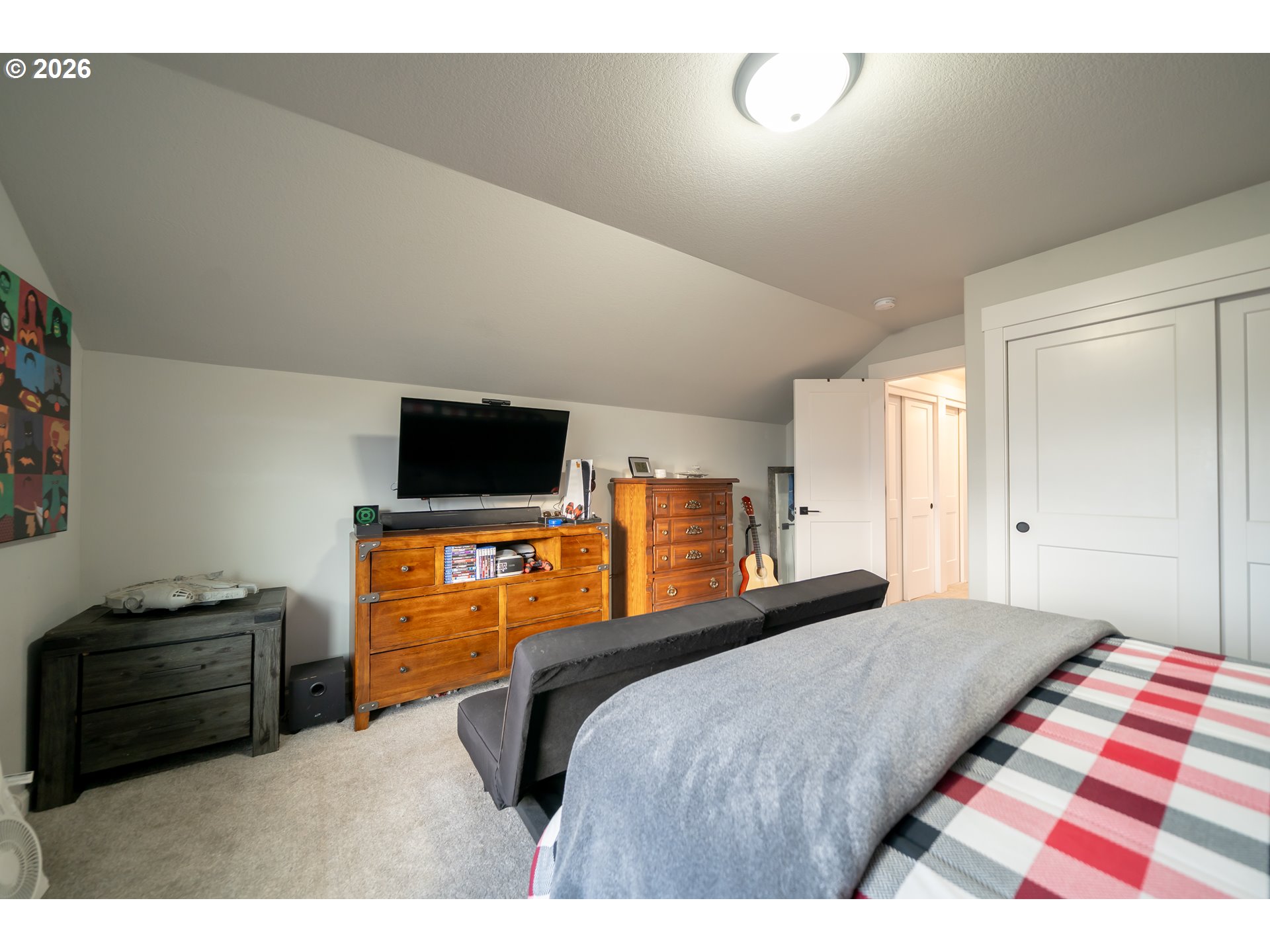 459 Northeast Cedar Street Sublimity, OR 97385 - Photo 20 of 27 a bedroom with a bed and a television