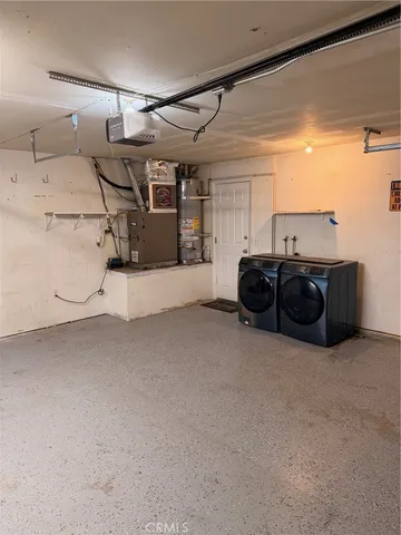 a view of a car in garage