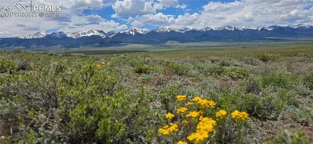 a view of an outdoor space and mountain view