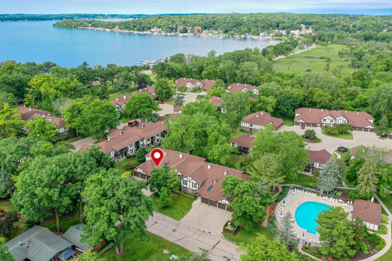 Lake Geneva across the street