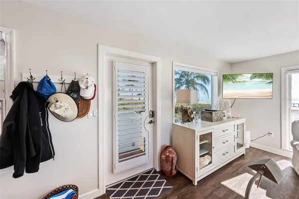 a walk in closet room with a window