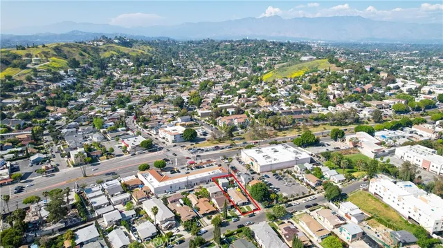 an aerial view of residential building with outdoor space