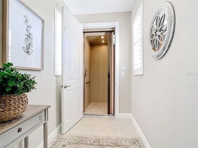 a view of a hallway with entryway