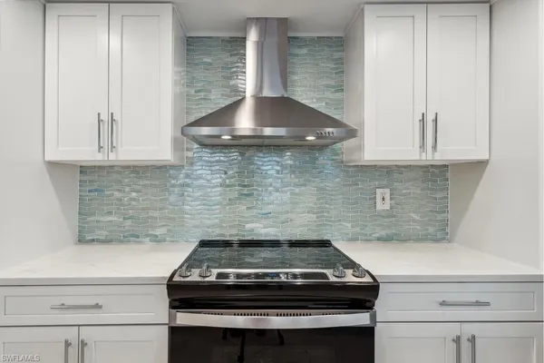 a stove top oven sitting inside of a kitchen