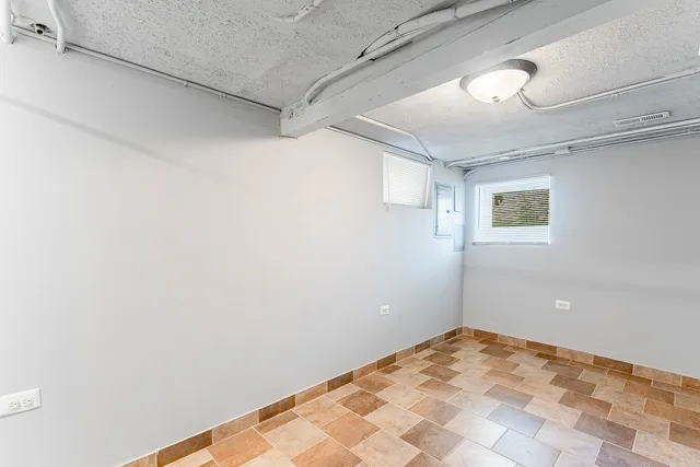 a view of a room with racks on the wall