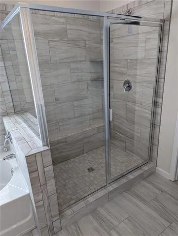 a bathroom with a shower