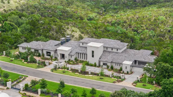 an aerial view of a house