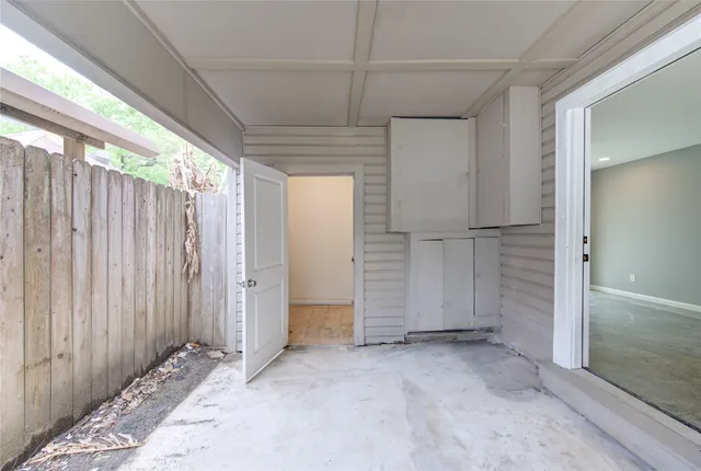 a bathroom with a shower and a toilet